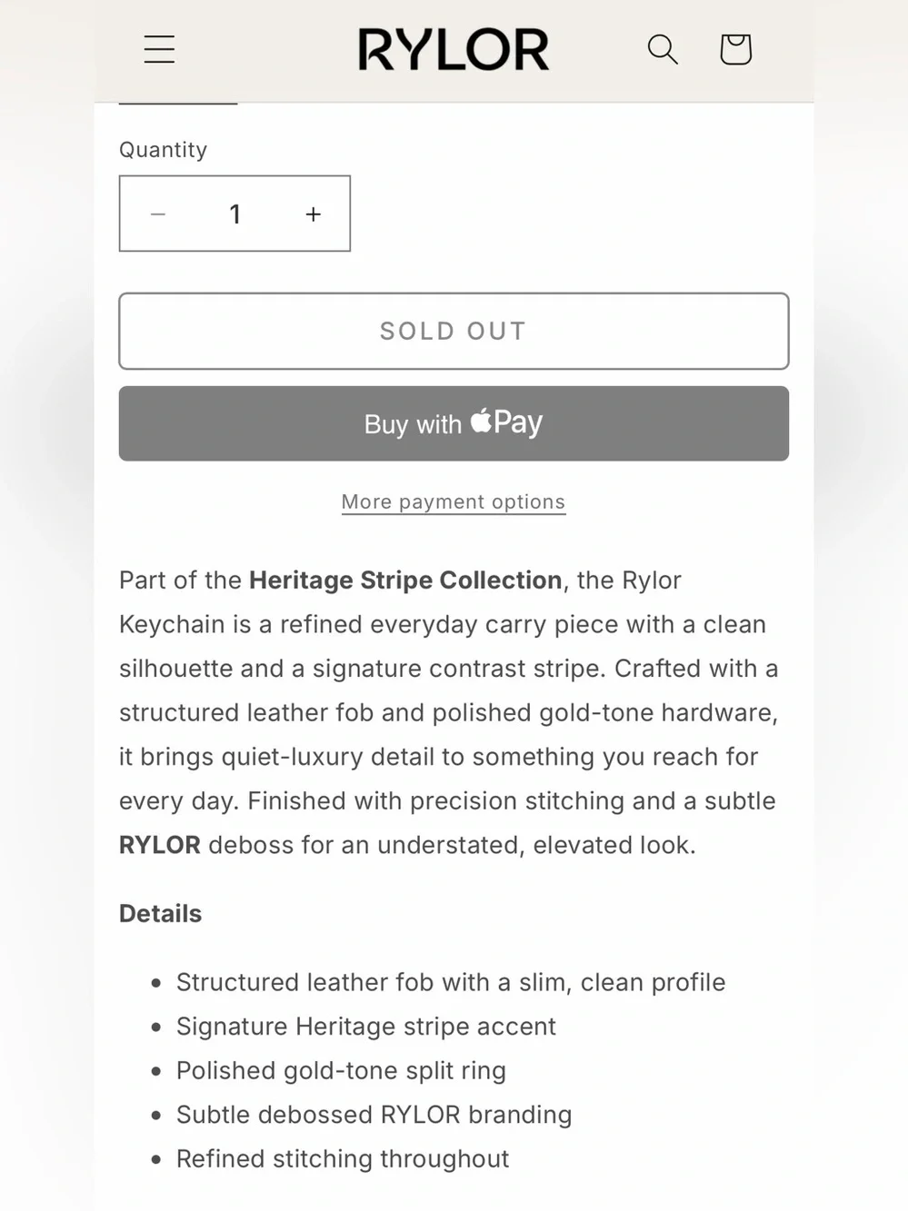 Rylor sold out